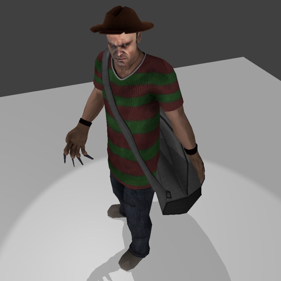Trevor from GTA 5 dressed like Freddy Krueger
