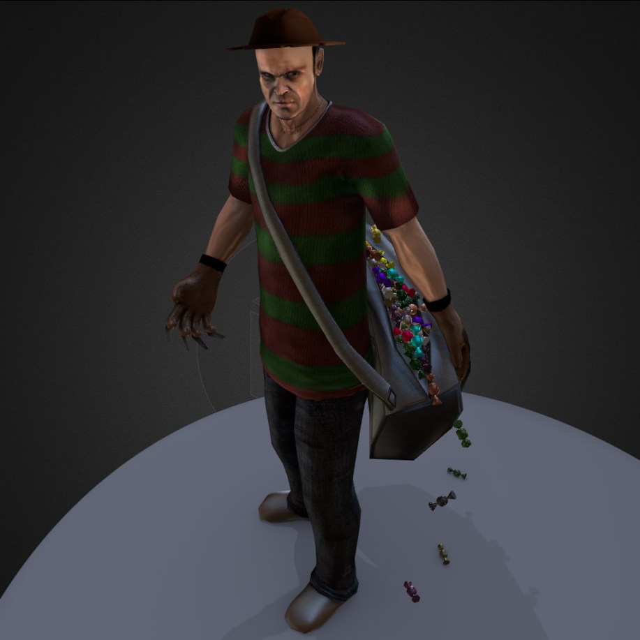 Trevor from GTA 5 dressed like Freddy Krueger