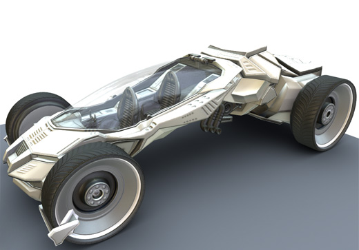 Here is a futuristic car i modeled, textured and rigged for our game projekt.
