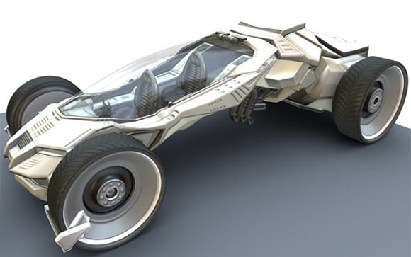 Futuristic car game ready