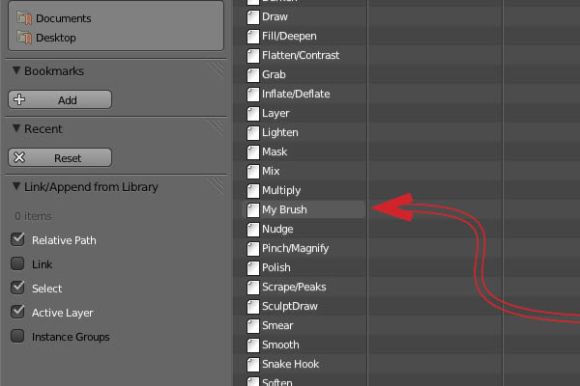 How to created, save and load in a self-made brush in Blender_34
