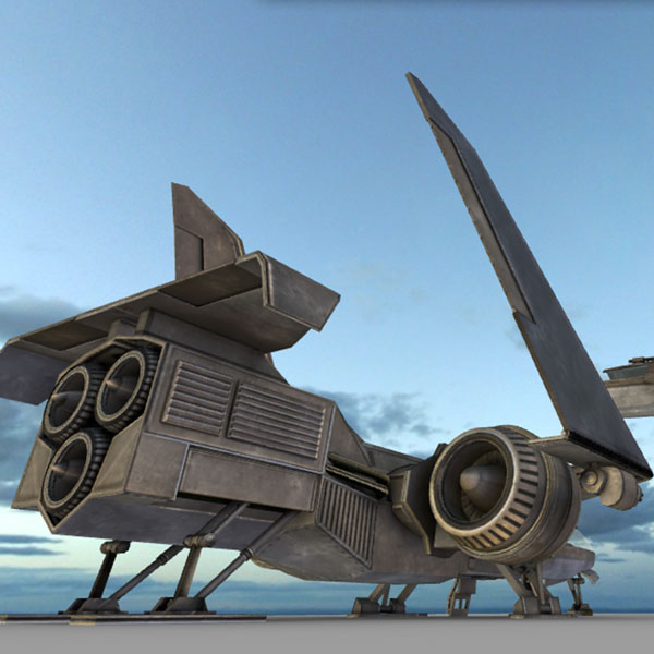 Futuristic combat jet 