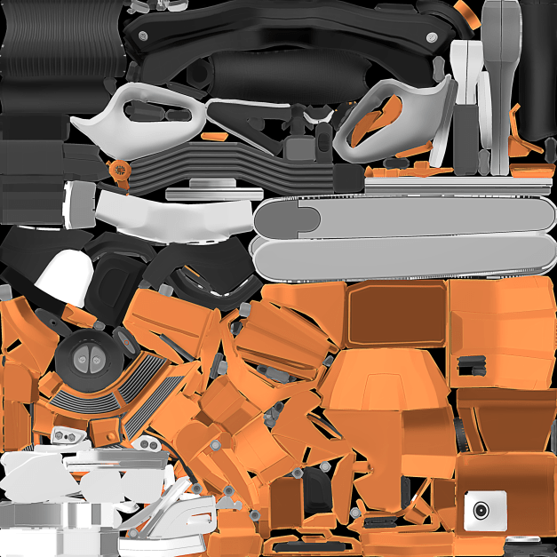 Chainsaw Low-Poly Color Map