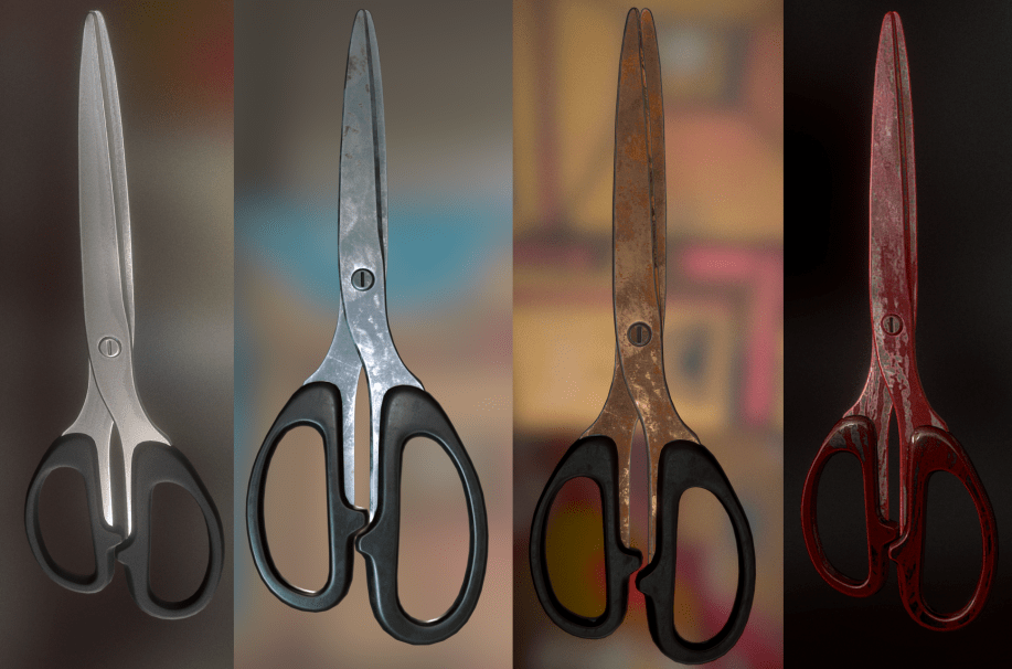 Scissors High and Low-Poly