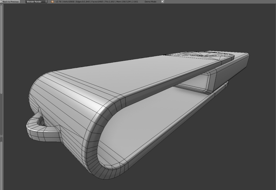 USB-Stick Low-Poly Wireframe