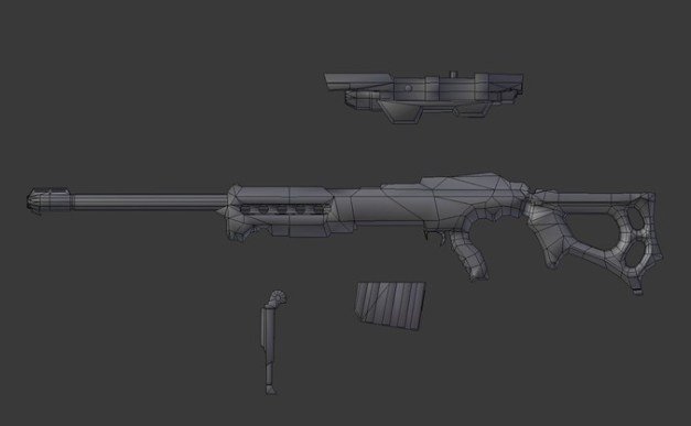 ksr sniper rifle 3d model (New)