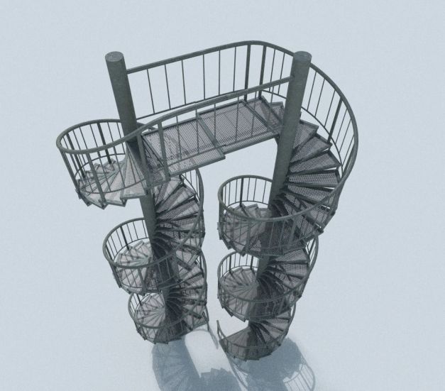 Aluminum Spiral Staircases - 3d-Model