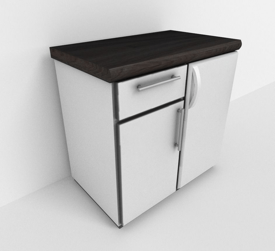 Freezer with cabinet component