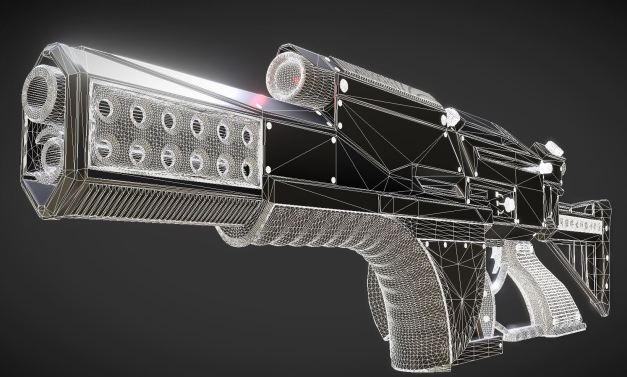 Futuristic Weapon Concept High-Poly