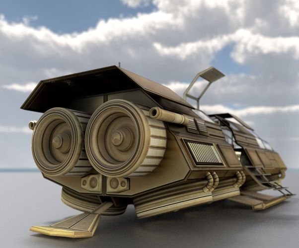 Futuristic Transport Shuttle Rigged