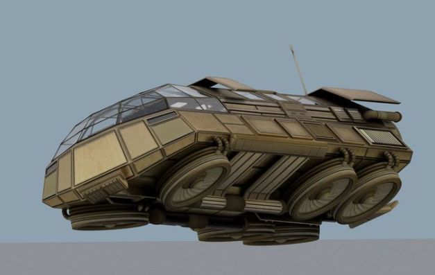 Futuristic Transport Shuttle Rigged