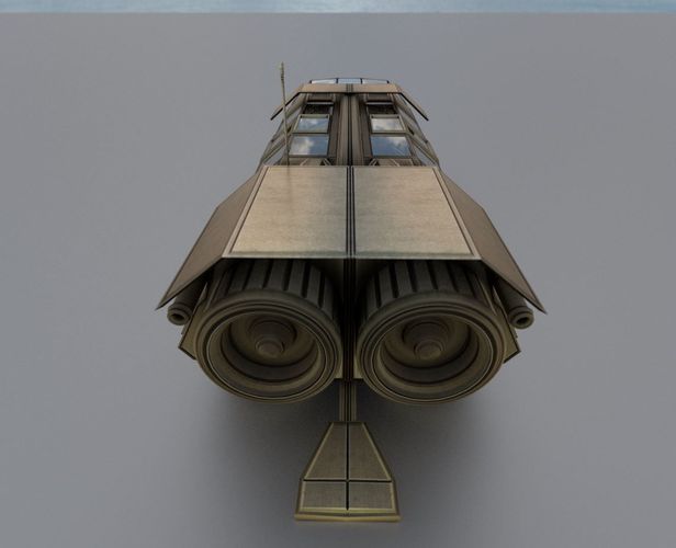 Futuristic Transport Shuttle Rigged