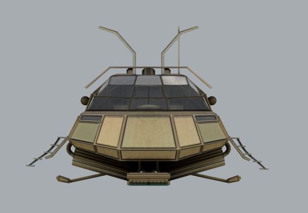 Futuristic Transport Shuttle Rigged