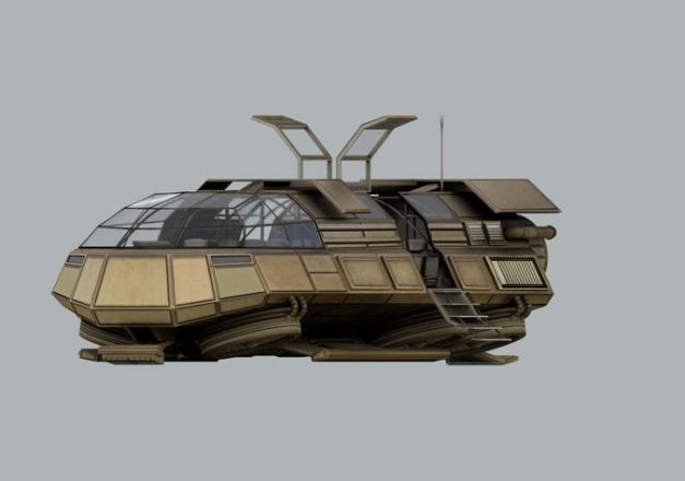 Futuristic Transport Shuttle Rigged