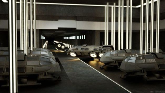 Futuristic Transport Shuttle Rigged