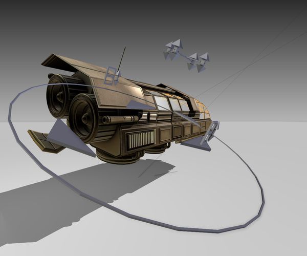 Futuristic Transport Shuttle Rigged