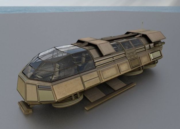 Futuristic Transport Shuttle Rigged