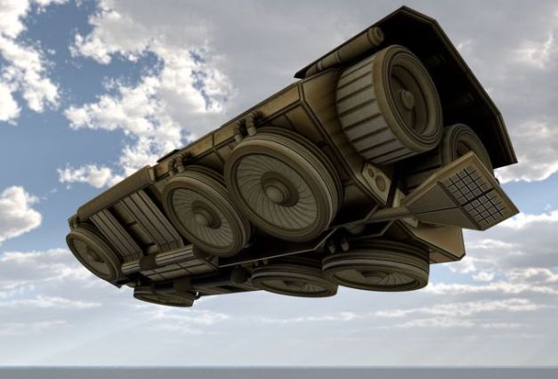 Futuristic Transport Shuttle Rigged