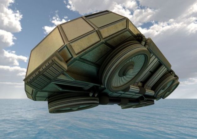 Futuristic Transport Shuttle Rigged