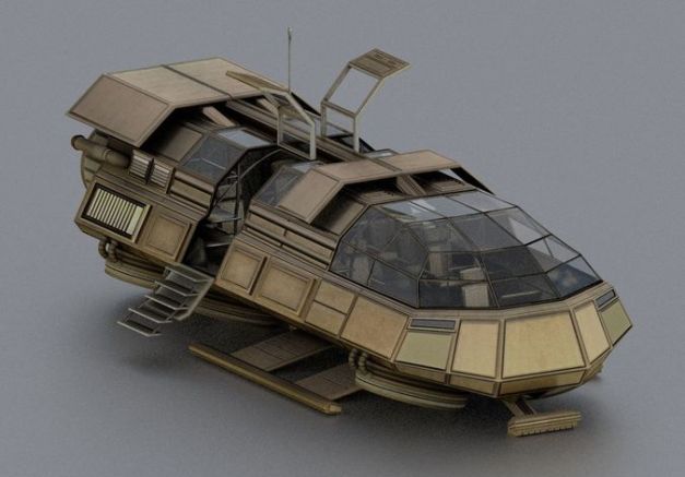 Futuristic Transport Shuttle Rigged