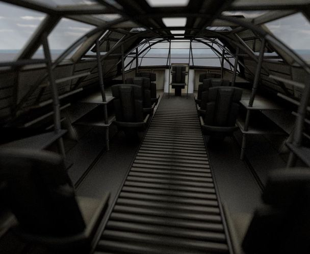 Futuristic Transport Shuttle Rigged