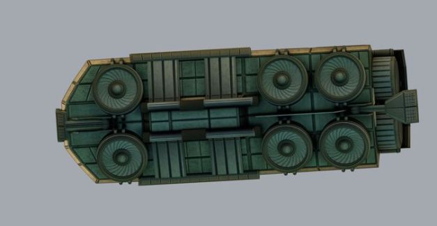 Futuristic Transport Shuttle Rigged