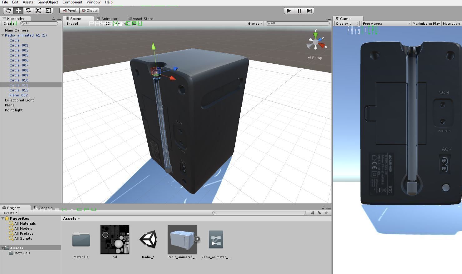 Radio rigged and animated