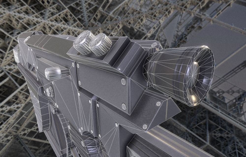 Futuristic Weapon Concept Low-Poly