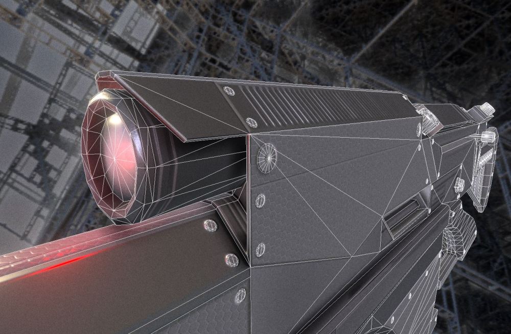 Futuristic Weapon Concept Low-Poly