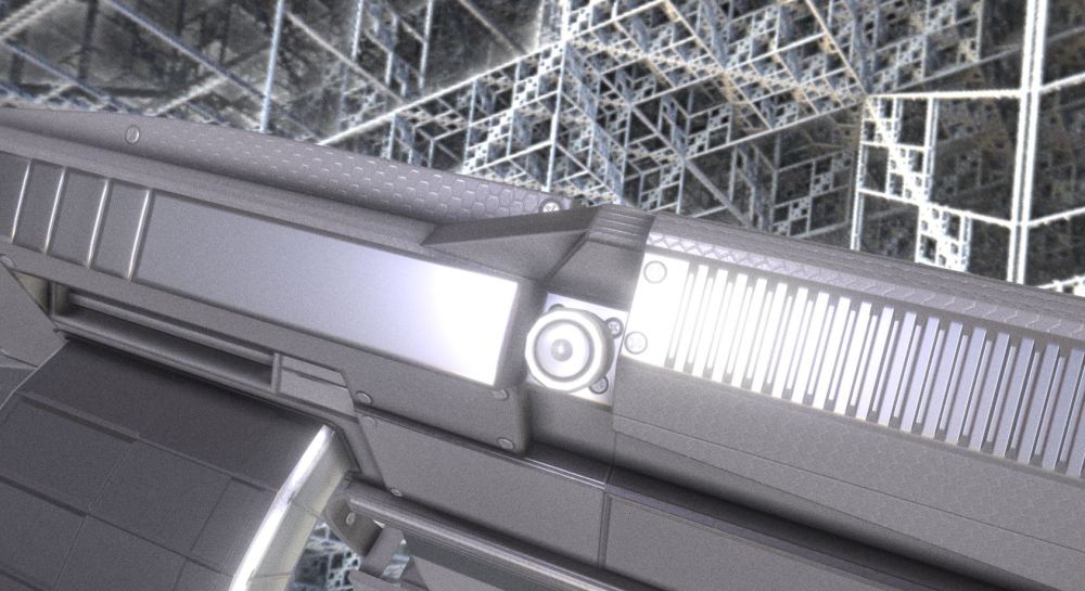 Futuristic Weapon Concept Low-Poly