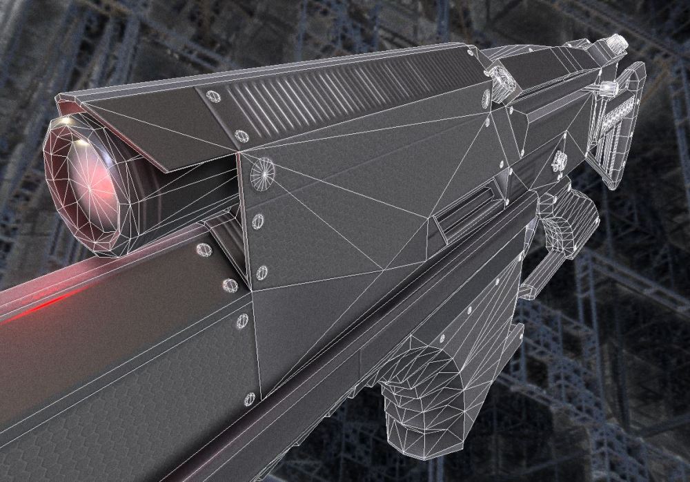 Futuristic Weapon Concept Low-Poly