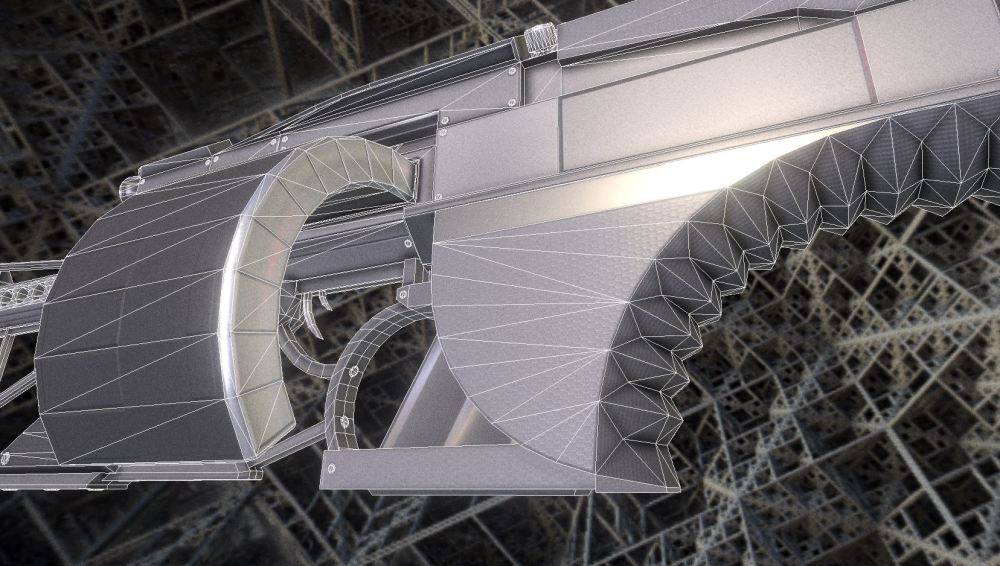 Futuristic Weapon Concept Low-Poly