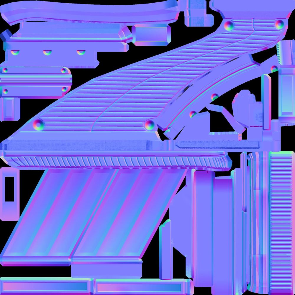 Futuristic Weapon Concept Low-Poly