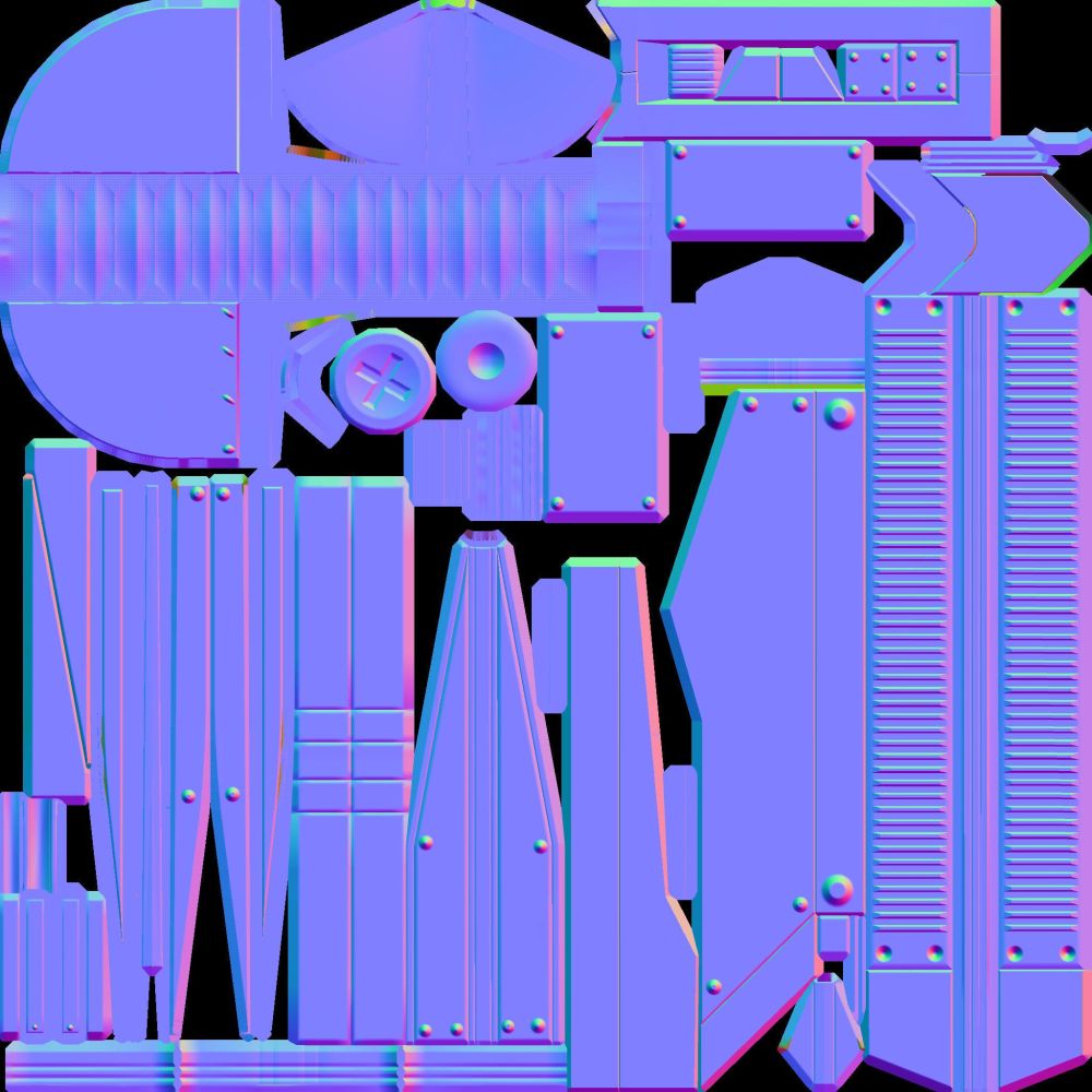 Futuristic Weapon Concept Low-Poly