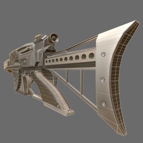 Futuristic Weapon Concept Low-Poly