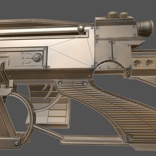 Futuristic Weapon Concept Low-Poly