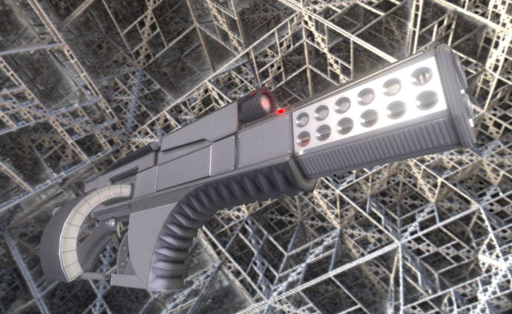 Futuristic Weapon Concept Low-Poly