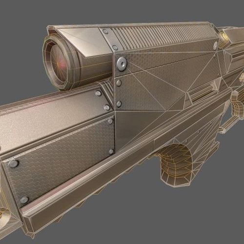 Futuristic Weapon Concept Low-Poly