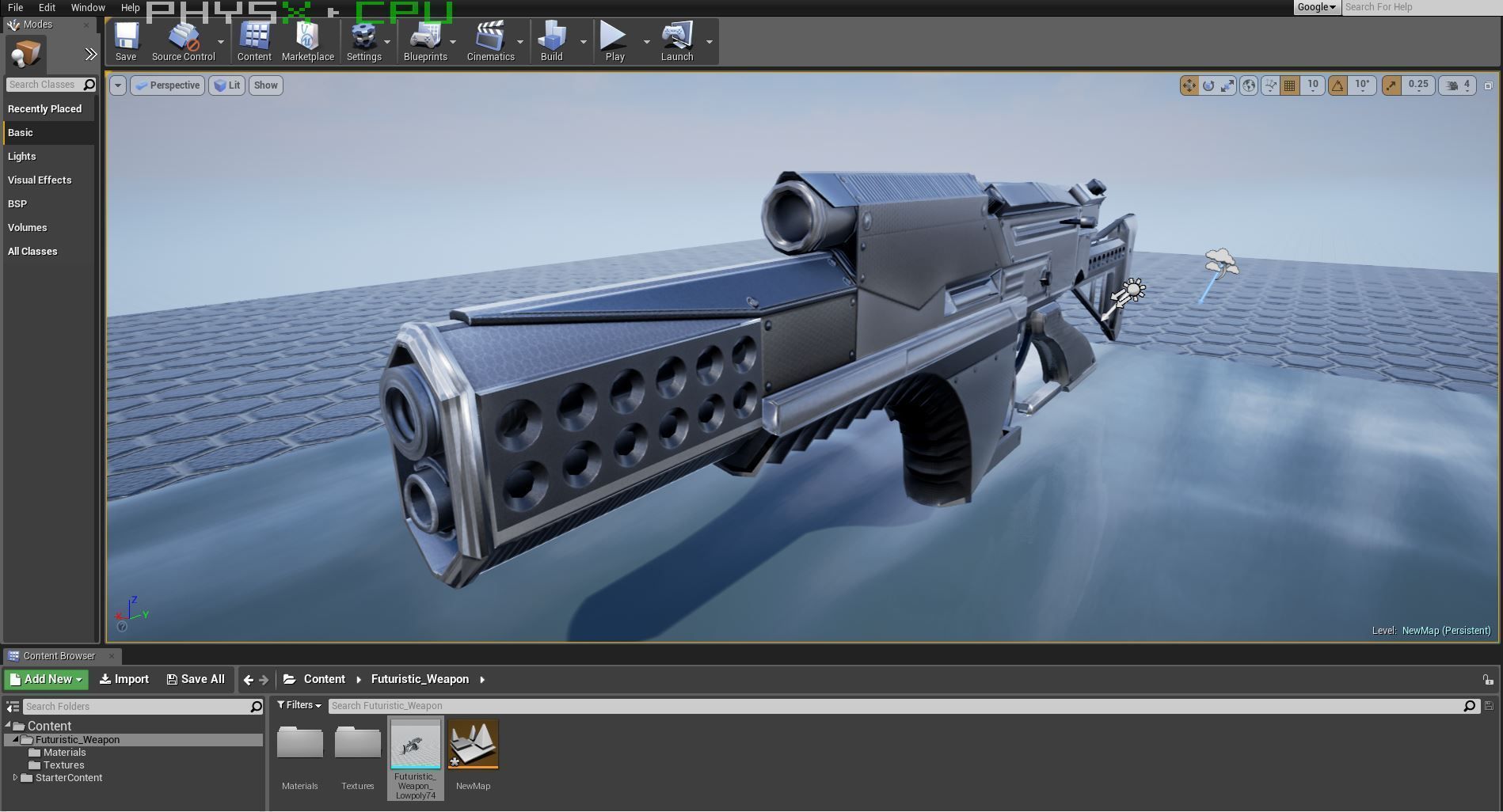 Futuristic Weapon Concept Low-Poly