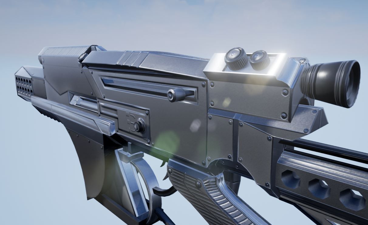 Futuristic Weapon Concept Low-Poly