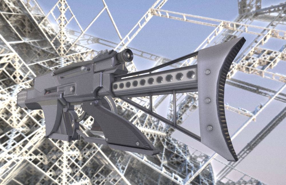 Futuristic Weapon Concept Low-Poly