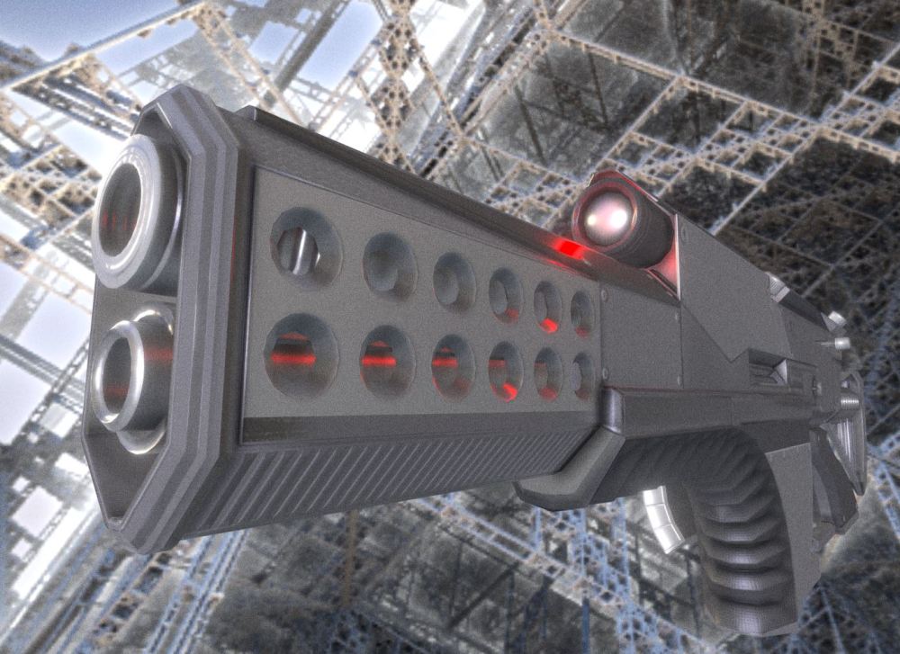 Futuristic Weapon Concept Low-Poly