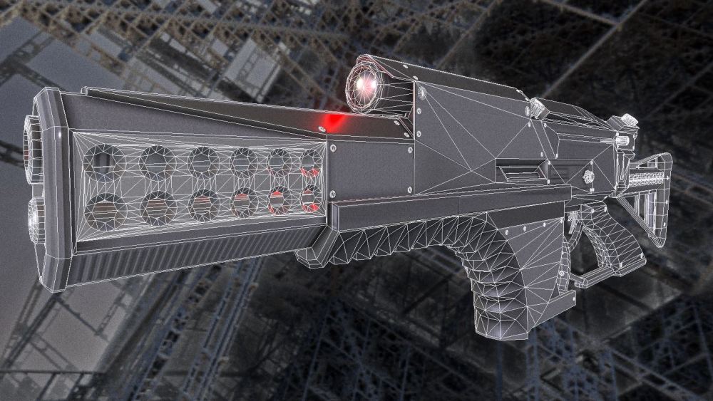 Futuristic Weapon Concept Low-Poly