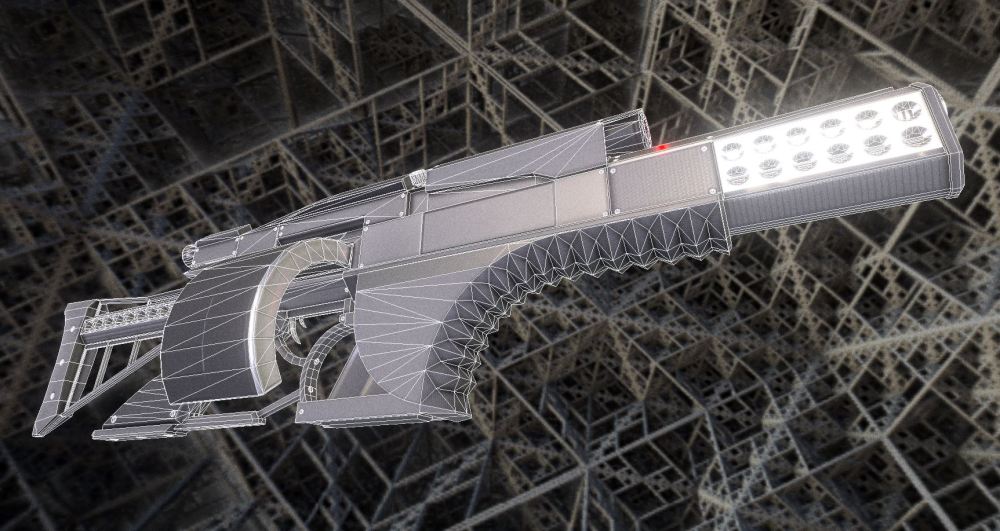Futuristic Weapon Concept Low-Poly