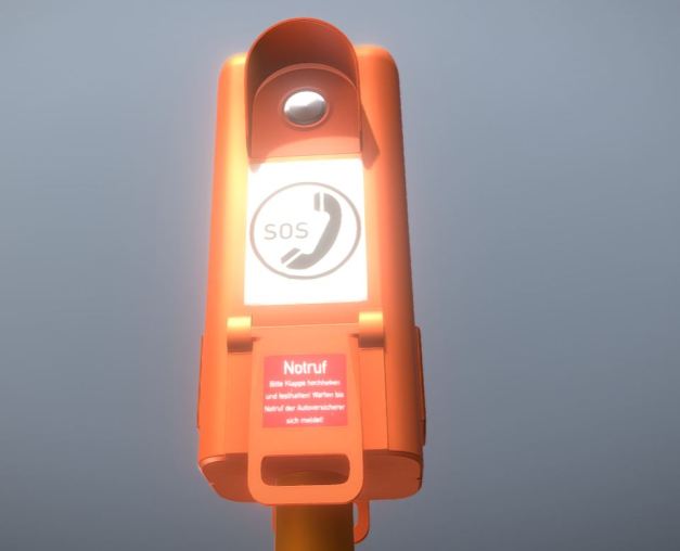 Emergency Call Box Notruf -High-Poly