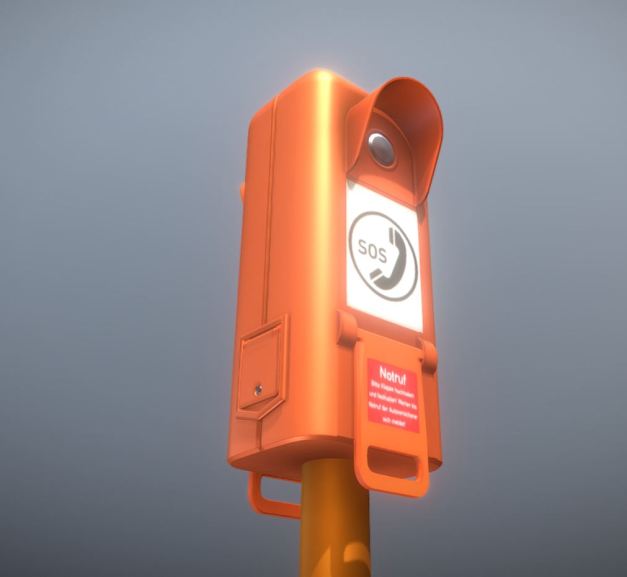 Emergency Call Box Notruf -High-Poly