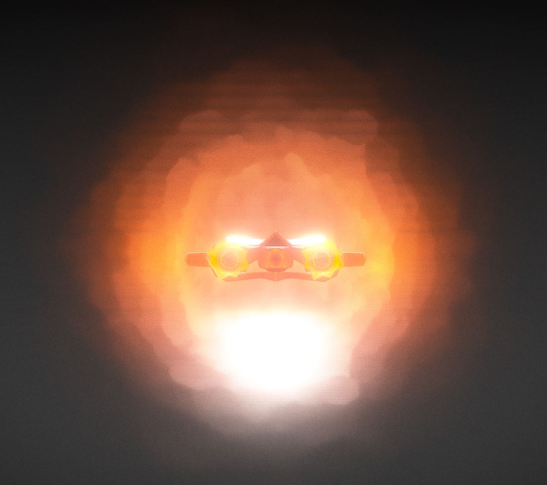 Star Fighter Spacecraft with Shield and Laser Animation