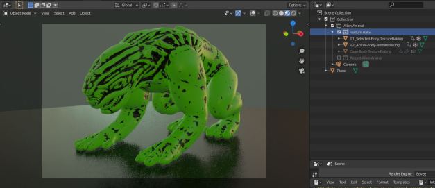 Texture-Bake-Alien-Animal-Update-in-Blender-2.81a
